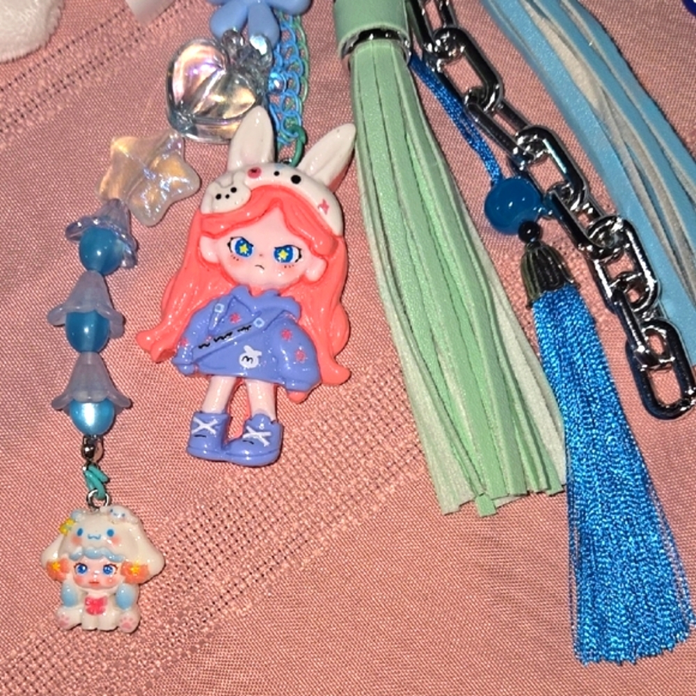 Blue Plush Cinnamoroll Bag with Cinnamoroll Plush Keychain - Picture 9 of 16